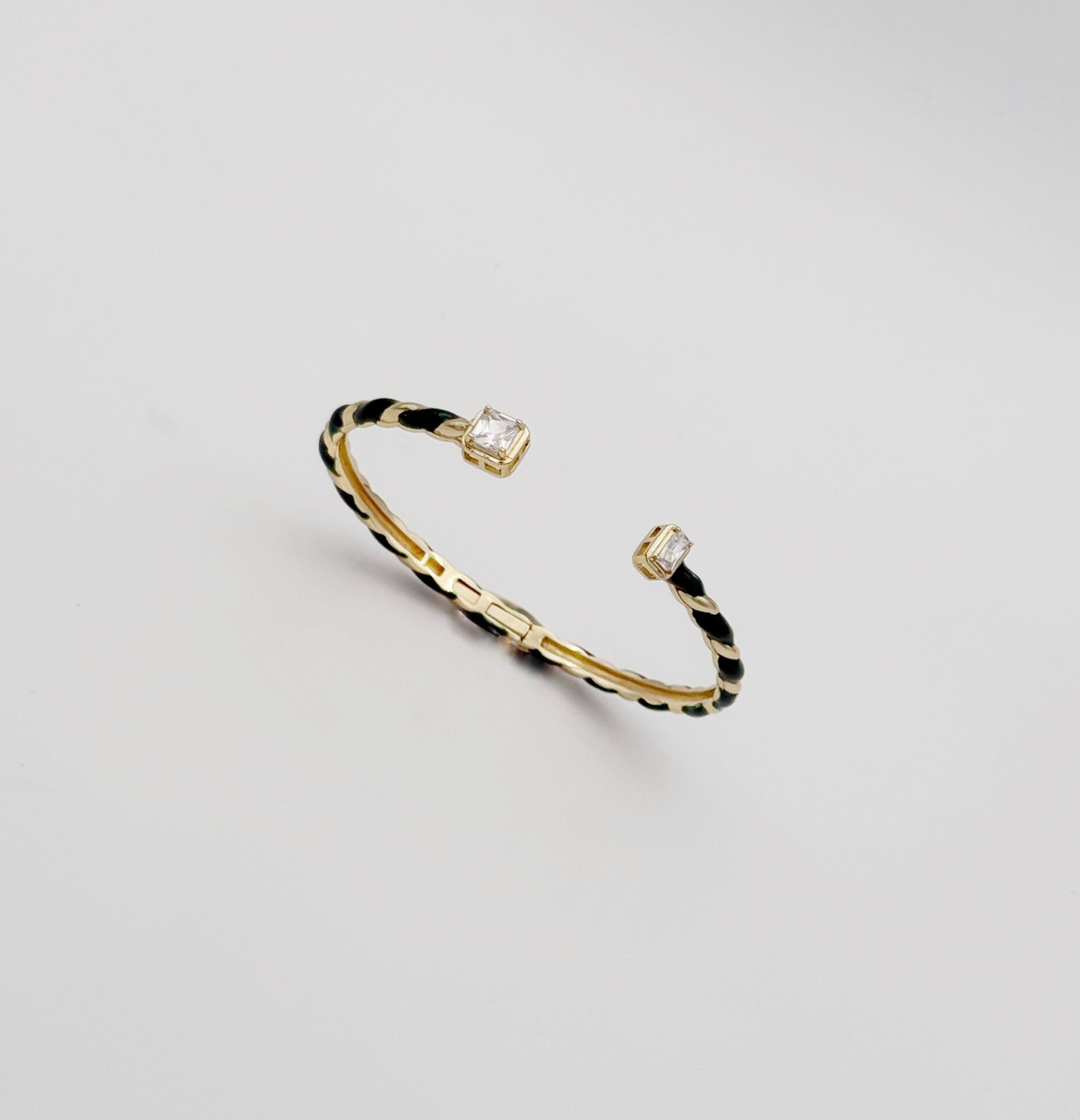 14K Gold Plated Green İvy Kelepçe