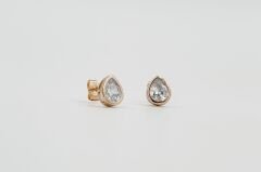 18K Rose Gold Plated Baisse Stud Küpe