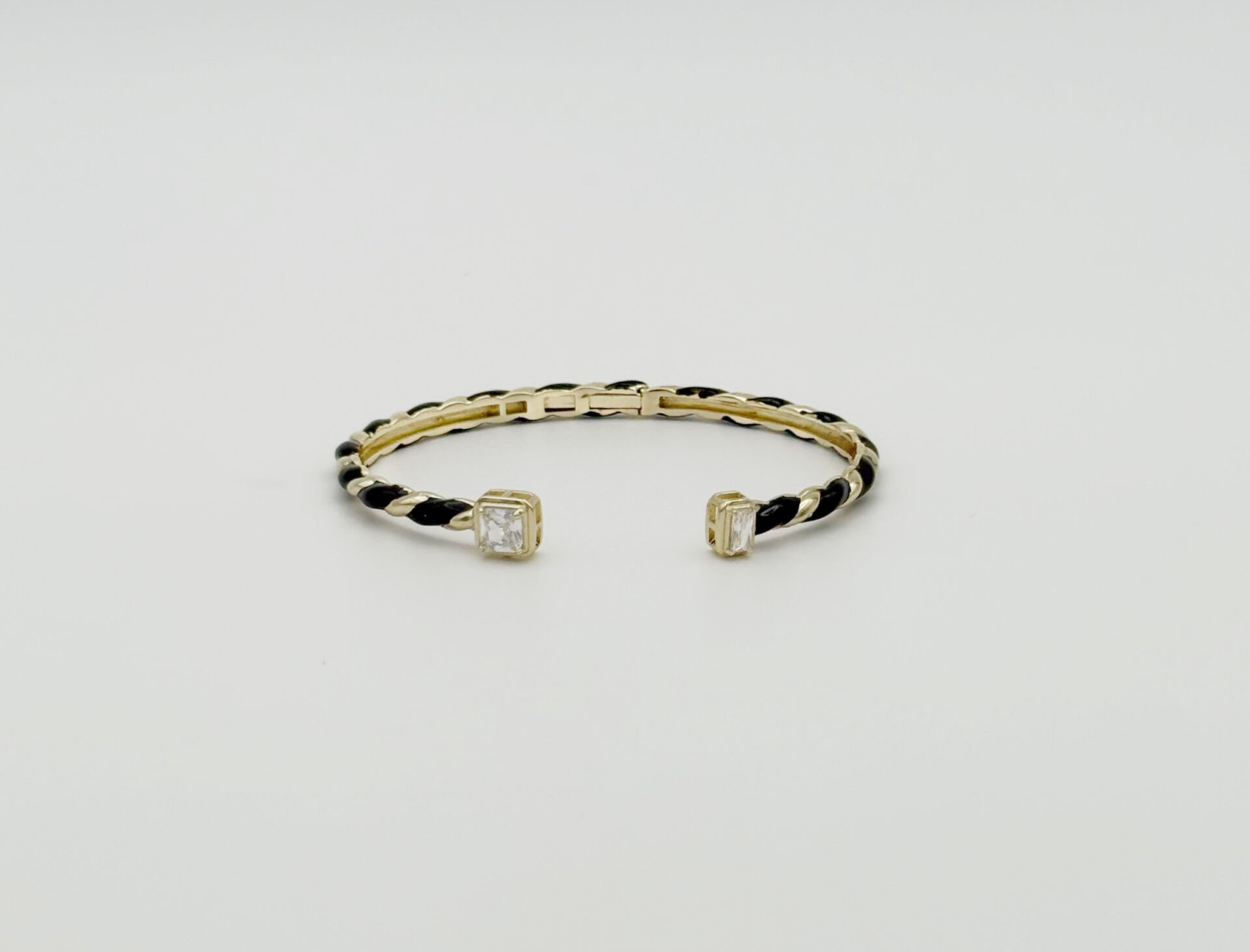 14K Gold Plated Black İvy Kelepçe