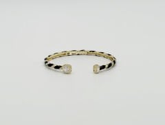 14K Gold Plated Black İvy Kelepçe
