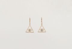 18K Rose Gold Plated Trieye Drop Küpe