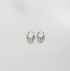 White Gold Plated Lidya Hoop Küpe