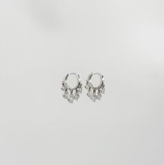 White Gold Plated Lidya Hoop Küpe