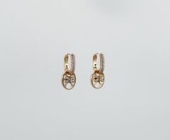 18K Rose Gold Plated Xo Drop Küpe