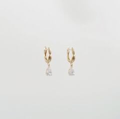 18K Rose Gold Plated Mini Baisse Drop Küpe