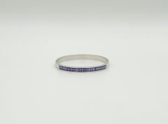 White Gold Plated Purple Road Kelepçe