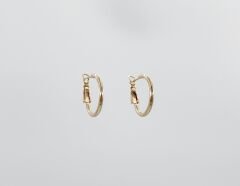18K Rose Gold Plated Mince Hoop Küpe