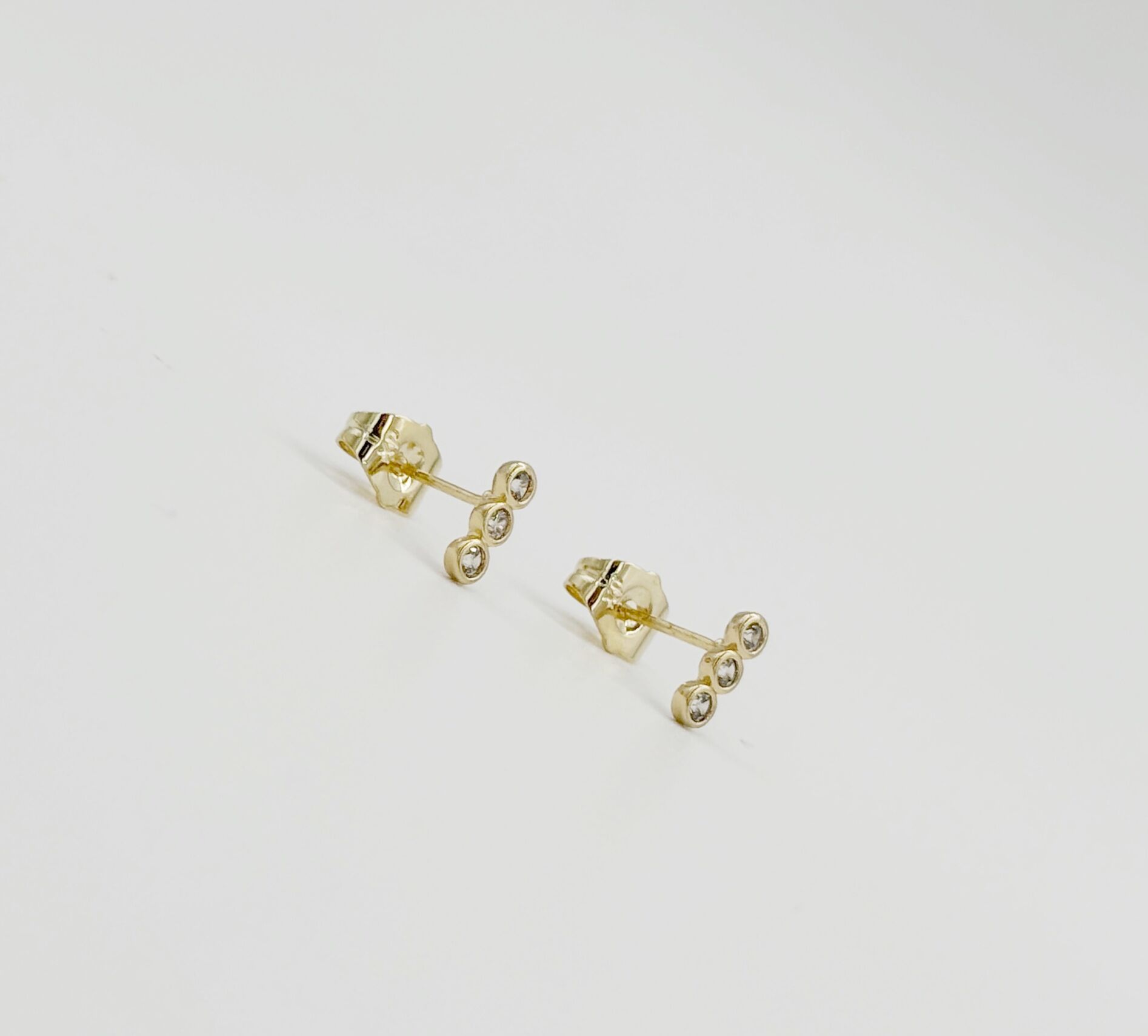 14K Gold Plated 3 Nokta  Stud Küpe