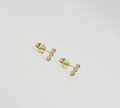 14K Gold Plated 3 Nokta  Stud Küpe