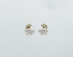 14K Gold Plated Oyster Mush Dangle Küpe