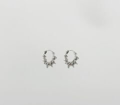 White Gold Plated Enlace Hoop Küpe