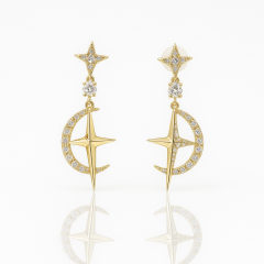 14K Gold Plated Moonlight Drop Küpe