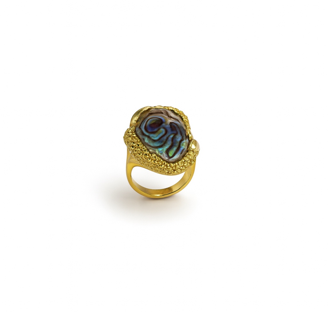 14K Gold Plated Marea Blu Yüzük
