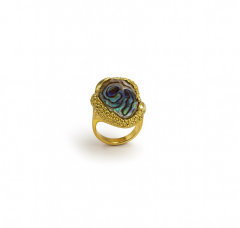 14K Gold Plated Marea Blu Yüzük
