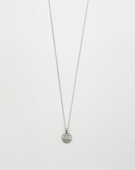 White Gold Plated Ring Loop Kolye