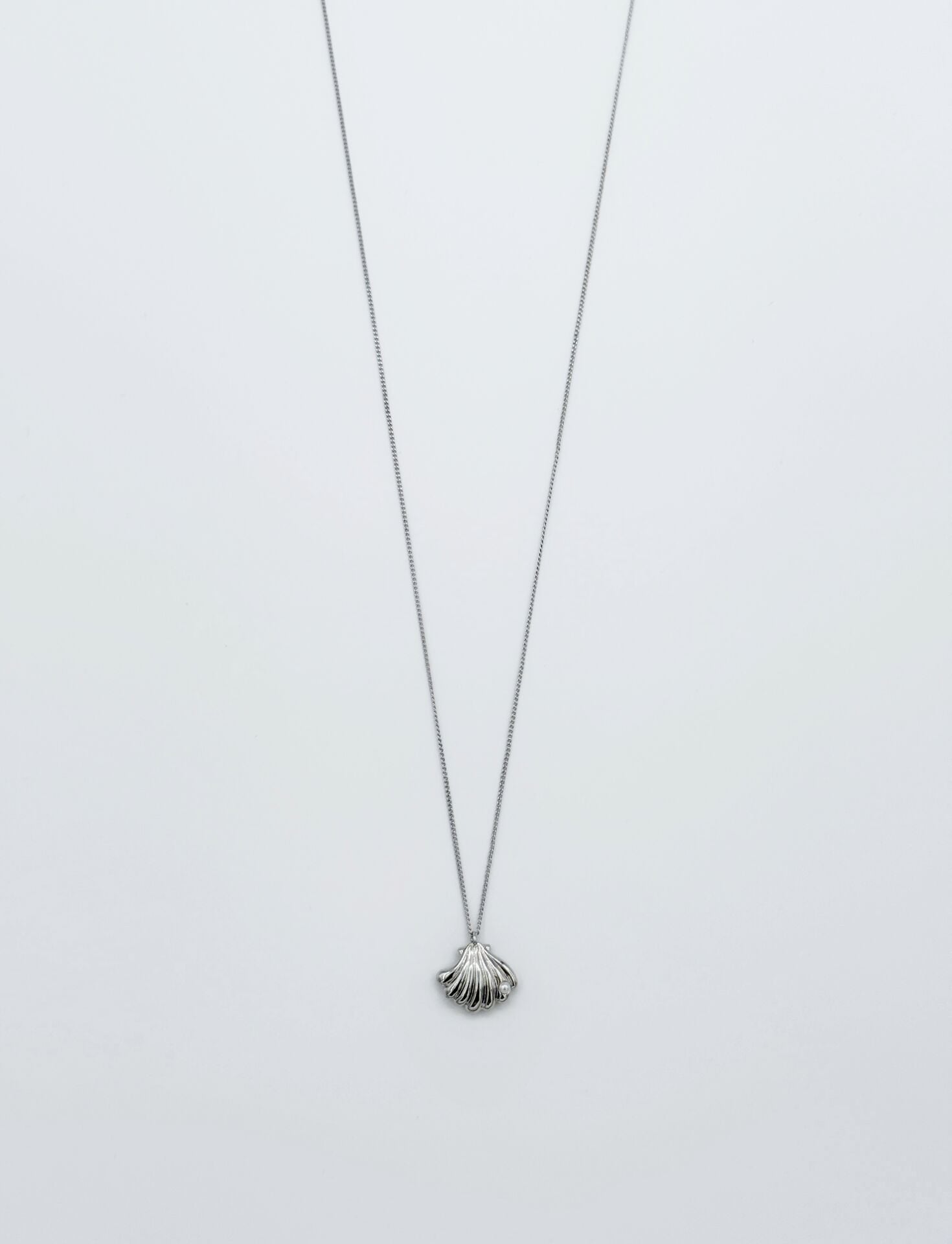 White Gold Plated Seashell Kolye