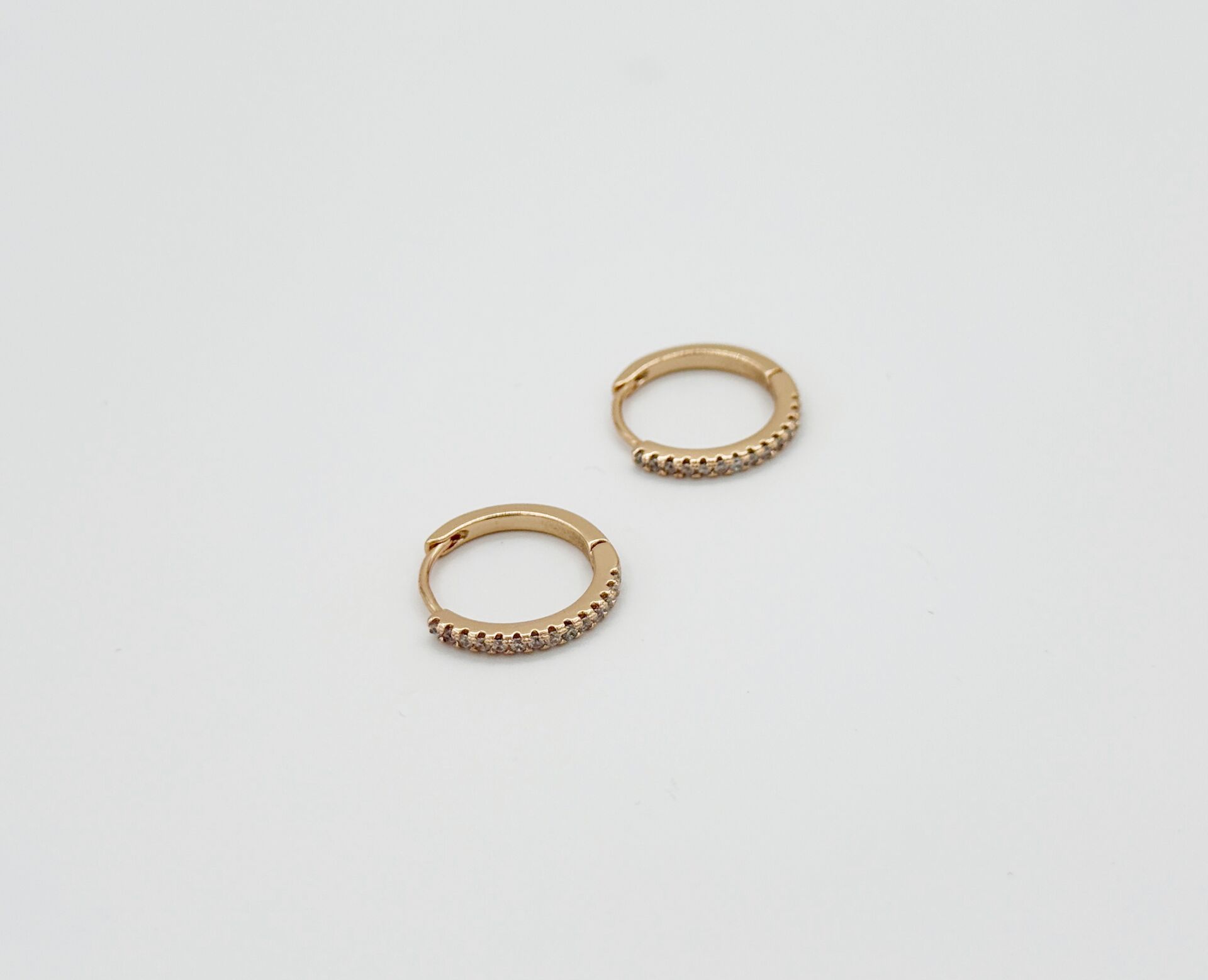 18K Gold Plated Taşlı Halka Küpe