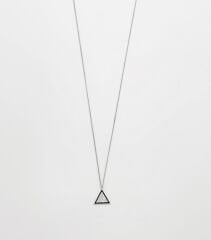 White Gold Plated Trigon Kolye