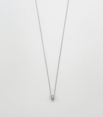 White Gold Plated Hepta Mini Baget Kolye