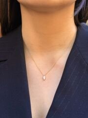 18K Rose Gold Plated Leaf Kolye