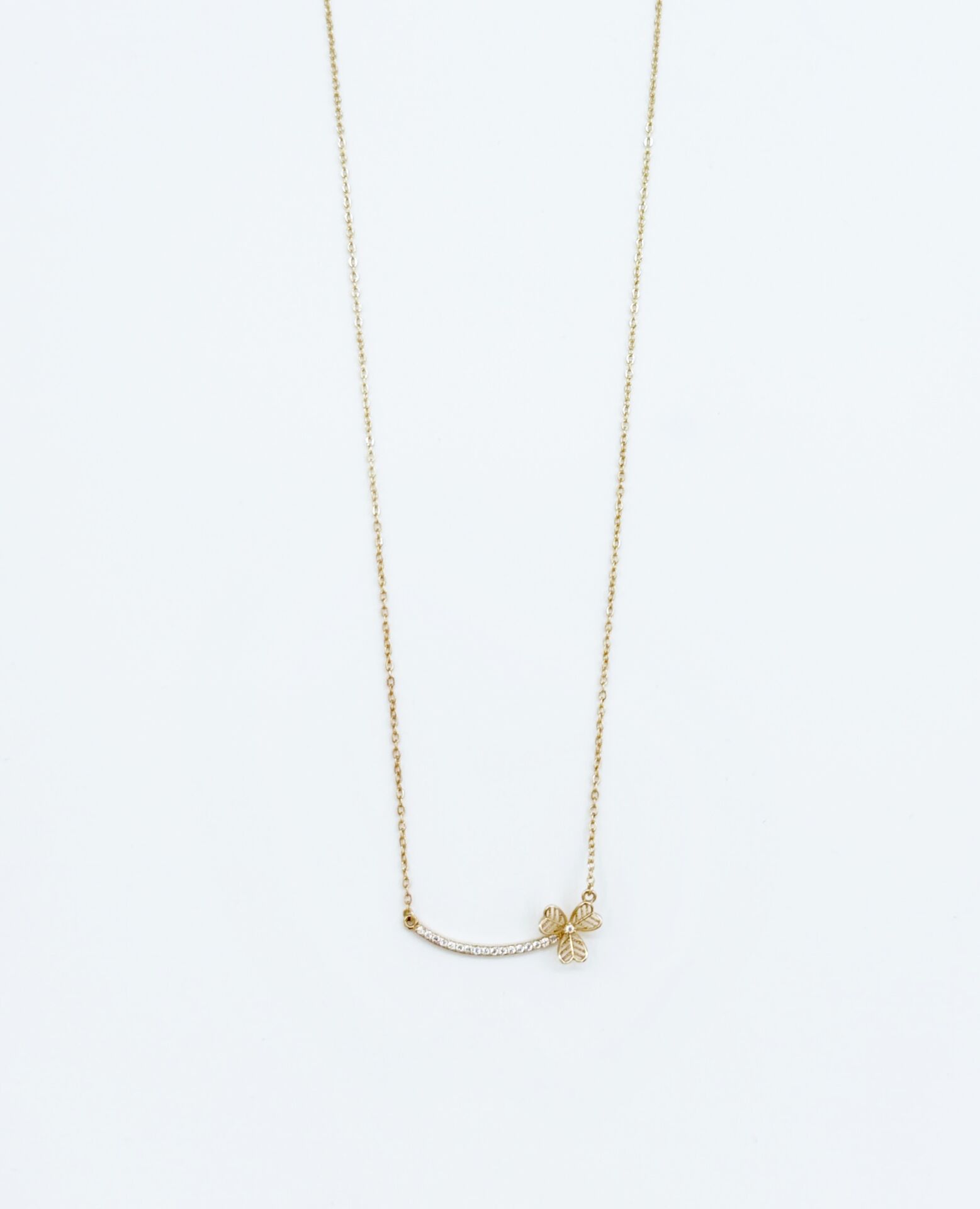 14K Gold Plated Floral Kolye
