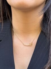 14K Gold Plated Floral Kolye