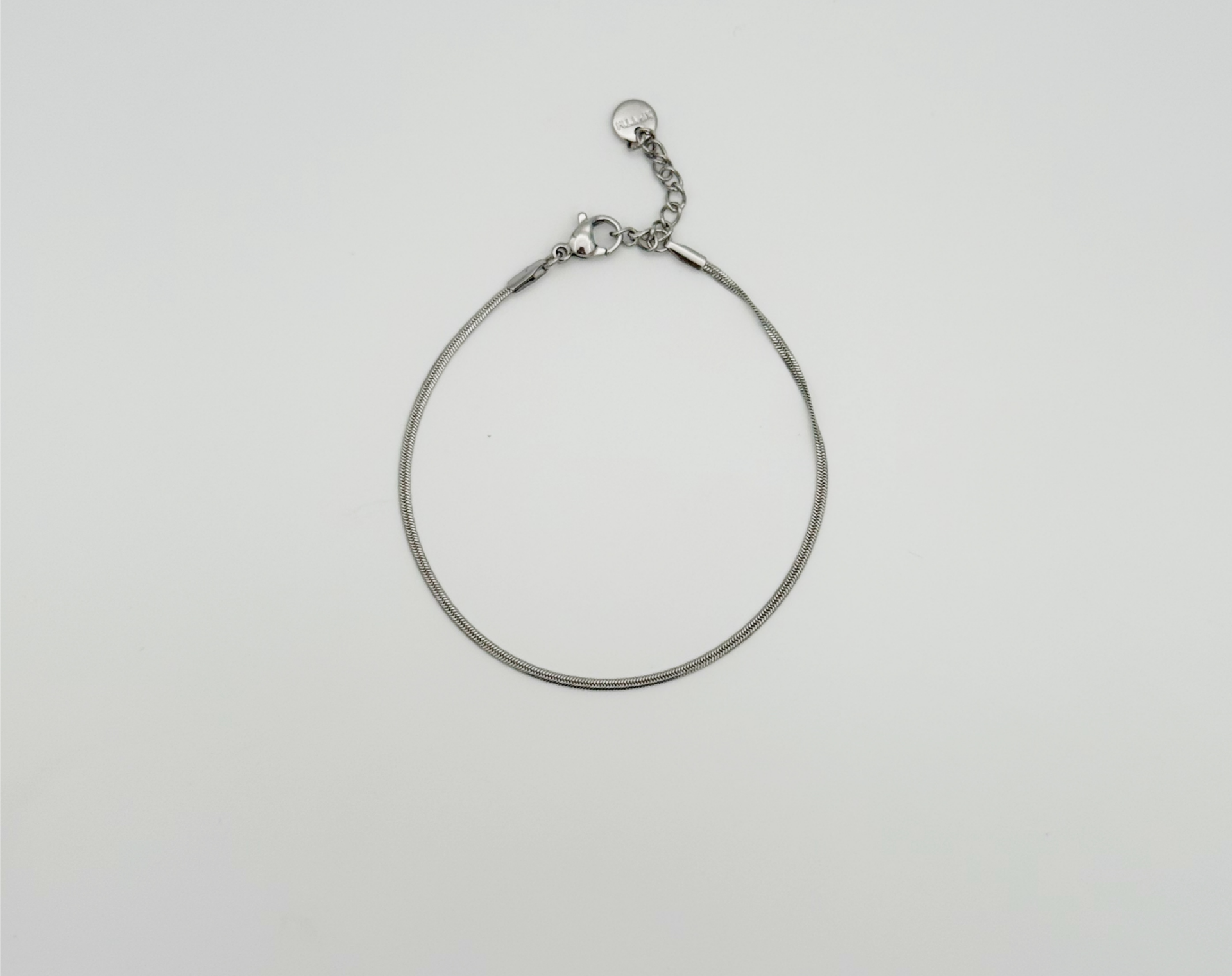 White Gold Plated 1 mm Ezme Bileklik