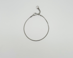 White Gold Plated 1 mm Ezme Bileklik