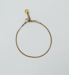 22K Gold Plated 1 mm Ezme Bileklik