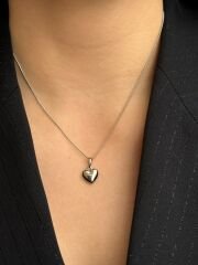 White Gold Plated Fluffy Love Kolye