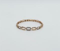 18K Rose Gold Plated Mars Square Bileklik