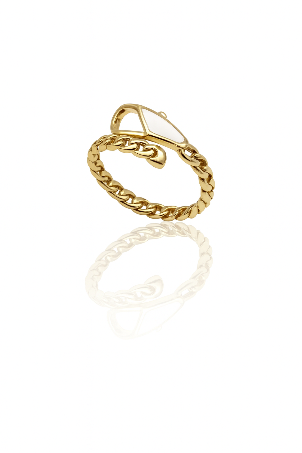 14K Gold Plated White Beld Yüzük