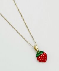 14K Gold Plated Strawberry Kids Kolye
