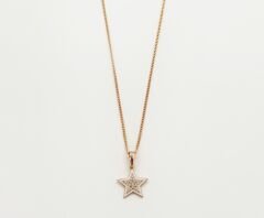 18K Rose Gold Plated White Star Kolye