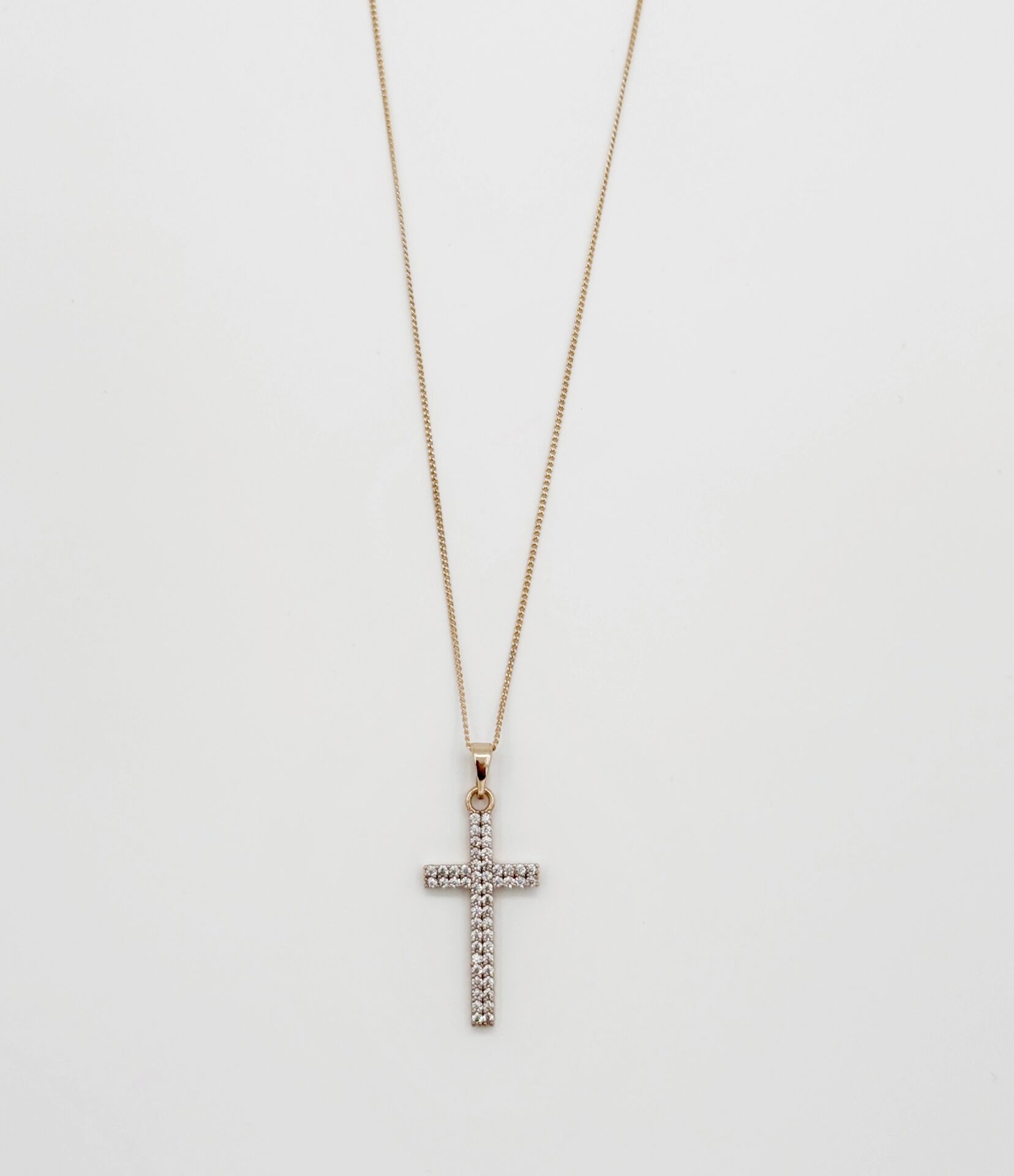 18K Rose Gold Plated Classic Cross Kolye
