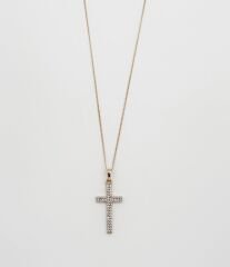 18K Rose Gold Plated Classic Cross Kolye