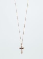 18K Rose Gold Plated Point Cross Kolye