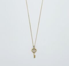 14K Gold Plated Key To My Heart Kolye