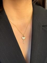 14K Gold Plated Key To My Heart Kolye