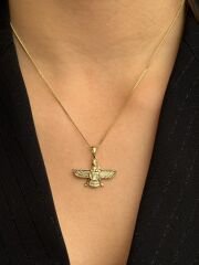 14K Gold Plated Wings Kolye