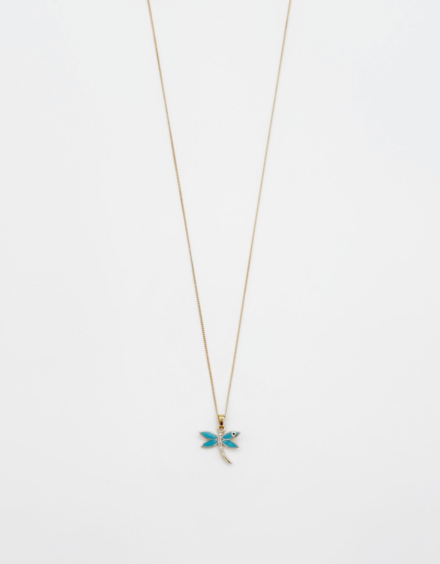 18K Gold Plated Mavi Yusufçuk Kolye