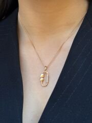 18K Rose Gold Plated Figür Kolye