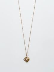 18K Rose Gold Plated Renkli Krizantem Kolye