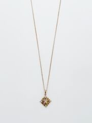 18K Rose Gold Plated Renkli Krizantem Kolye