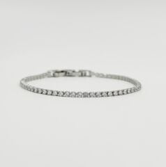 White Gold Plated Mini Su Yolu Bileklik