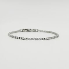 White Gold Plated Mini Su Yolu Bileklik