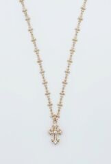 18K Rose Gold Plated Cross Chain Kolye