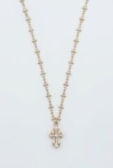 18K Rose Gold Plated Cross Chain Kolye