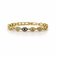 14K Gold Plated Sparkling Eyes Bileklik