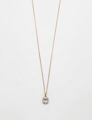 18K Rose Gold Plated Baget Prılanta Kolye